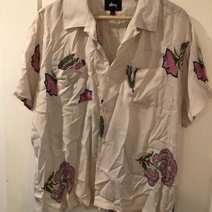 Mens Stussy short sleeved patterned button down size l